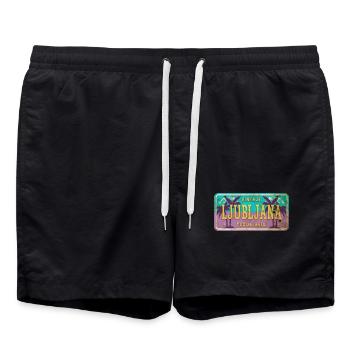 Bouclier vintage Ljubljana Yougoslavie - Short de bain - noir - Devant - AI Model Male 185 light (185cm)