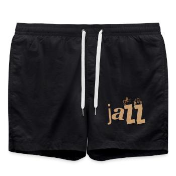 Typographie rétro du jazz - Short de bain - noir - Devant - AI Model Male 185 light (185cm)
