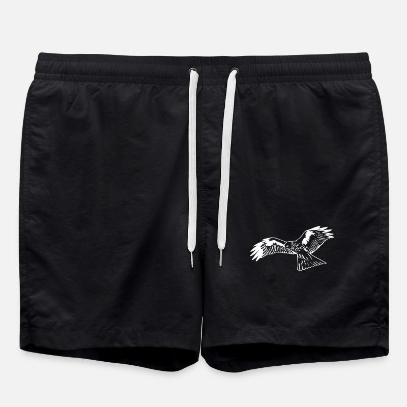Falcon in white - Swim Trunks - black