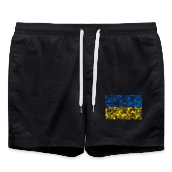 Ukraine - Badeshorts - Schwarz - Vorne - AI Model Male 185 light (185cm)