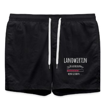 Landwirtin Azubi Beruf Ausbildung Landwirtschaft - Badeshorts - Schwarz - Vorne - AI Model Male 185 light (185cm)