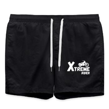 Motorrad, Sportmotorrad, Humor Motorrad - Badeshorts - Schwarz - Vorne - AI Model Male 185 light (185cm)