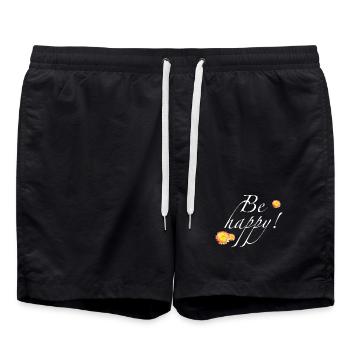 Be happy white - Sonja Ariel von Staden - Short de bain - noir - Devant - AI Model Male 185 light (185cm)