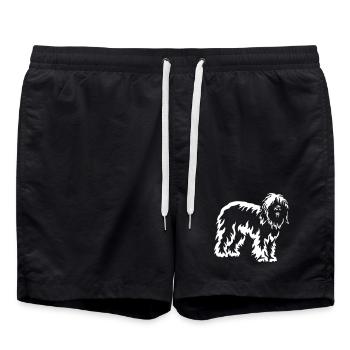 Portugiesischer Schäferhund "Black Edition" - Badeshorts - Schwarz - Vorne - AI Model Male 185 light (185cm)