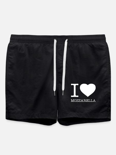 I LOVE MOZZARELLA - Swim Trunks - black