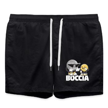 Bocciaspieler Bekleidung mit Boccia Kugeln Boccia - Badeshorts - Schwarz - Vorne - AI Model Male 185 light (185cm)