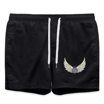 Ailes de boule bouler et joueur de pétanque - Short de bain - noir - Devant - AI Model Male 185 light (185cm)