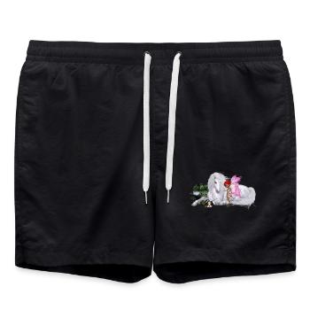 Wunderbares Einhorn mit Fee - Badeshorts - Schwarz - Vorne - AI Model Male 185 light (185cm)