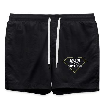 Mama ist mein Superheldin - Badeshorts - Schwarz - Vorne - AI Model Male 185 light (185cm)
