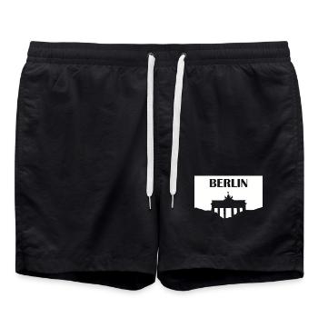 Porte de Brandebourg de Berlin blanc - Short de bain - noir - Devant - AI Model Male 185 light (185cm)