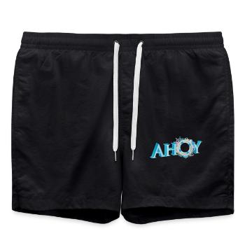 maritime anglais marin salutation lettre Ahoy - Short de bain - noir - Devant - AI Model Male 185 light (185cm)
