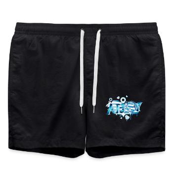 Marin anglais saluant le lettrage Ahoy Graffiti - Short de bain - noir - Devant - AI Model Male 185 light (185cm)