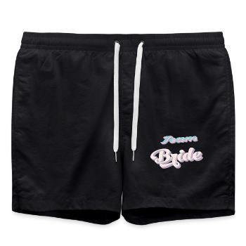 Braut-Team team bride Junggesellinnenparty - Badeshorts - Schwarz - Vorne - AI Model Male 185 light (185cm)
