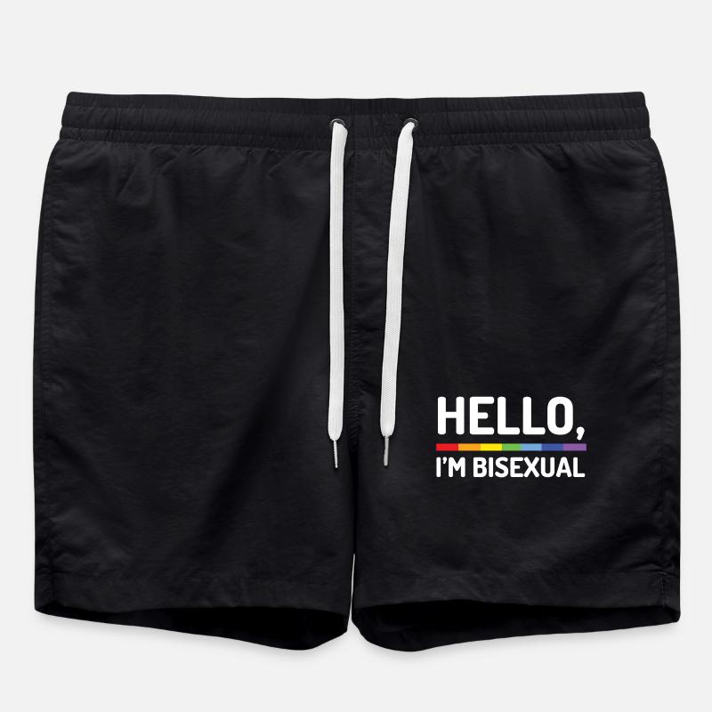 Hello, I'm Bisexual - Swim Trunks - black