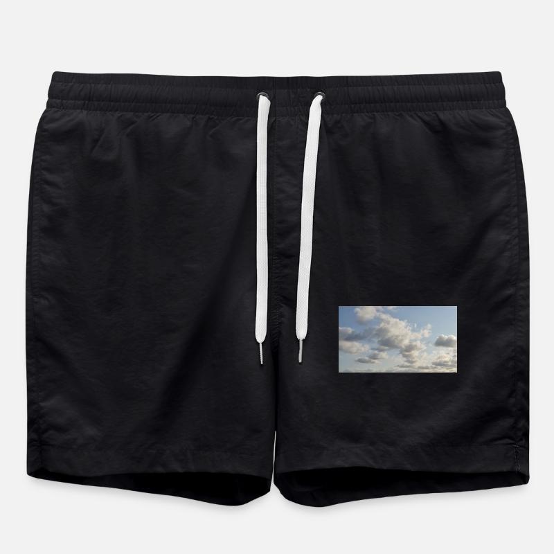 Sky Soft Clouds - Swim Trunks - black