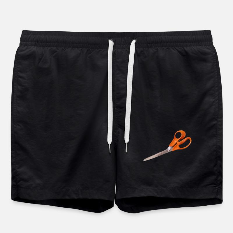 Ciseaux orange - Short de bain - noir