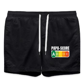 PAPA-SCORE / Humour Papa - Short de bain - noir - Devant - AI Model Male 185 light (185cm)