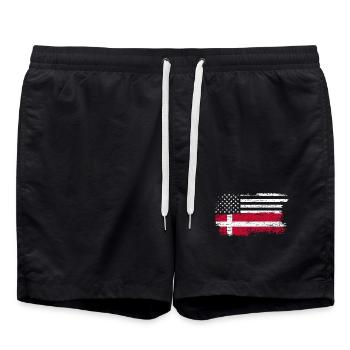 Grunge US Drapeau Danois Fusion - Short de bain - noir - Devant - AI Model Male 185 light (185cm)