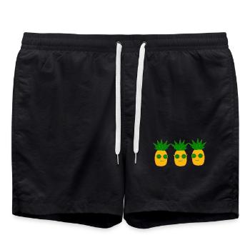 Ananas mit Sonnenbrille Sommer T-shirt - Badeshorts - Schwarz - Vorne - AI Model Male 185 light (185cm)