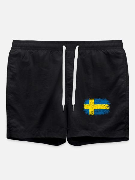 Swedish Brush Flag - Swim Trunks - black