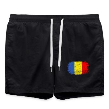 Coup de pinceau Drapeau roumain - Short de bain - noir - Devant - AI Model Male 185 light (185cm)