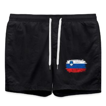 Art au pinceau du drapeau slovène - Short de bain - noir - Devant - AI Model Male 185 light (185cm)