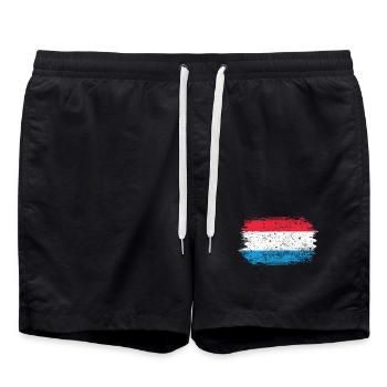 Coup de pinceau Drapeau néerlandais - Short de bain - noir - Devant - AI Model Male 185 light (185cm)