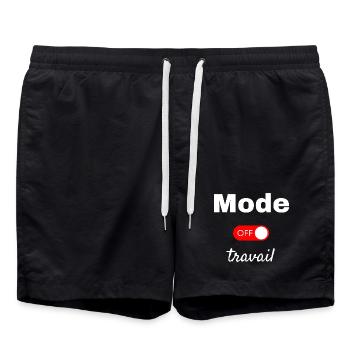 Mode travail off - Short de bain - noir - Devant - AI Model Male 185 light (185cm)