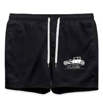 classic cars Hot Rod Symbol Oldtimer Logo icon - Badeshorts - Schwarz - Vorne - AI Model Male 185 light (185cm)