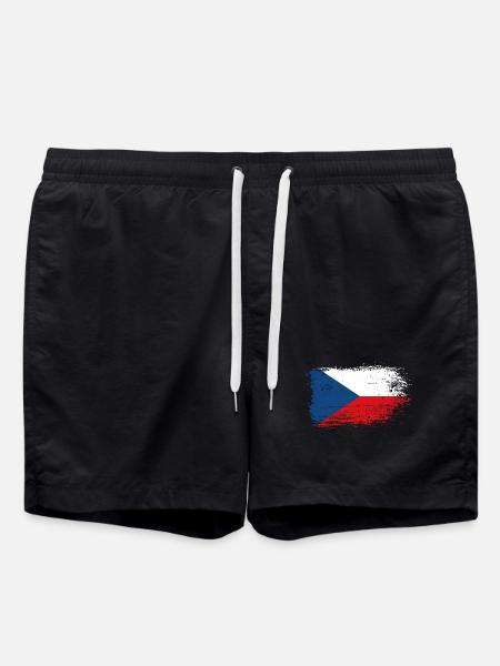 Czech Flag Brush Splash - Swim Trunks - black