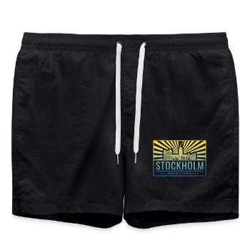 Stockholm Skyline Kingdom of Sweden - Swim Trunks - black - Front - AI Model Male 185 light (185cm)