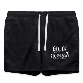 Fußball Stürmerin Sport Fußballspielerin Geschenk - Badeshorts - Schwarz - Vorne - AI Model Male 185 light (185cm)