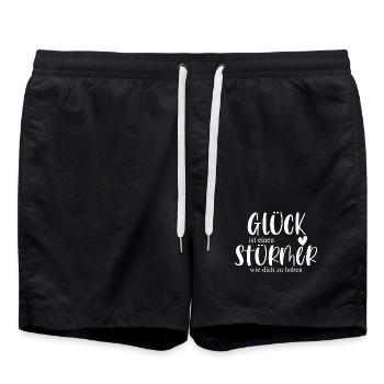 Fußball Stürmer Sport Fußballspieler Geschenk - Badeshorts - Schwarz - Vorne - AI Model Male 185 light (185cm)