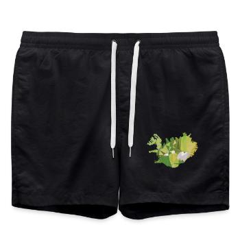 Iceland Urlaub Roadtrip Ringstraße Gletscher - Badeshorts - Schwarz - Vorne - AI Model Male 185 light (185cm)