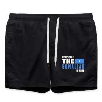drapeau de la Somalie Keep Calm - Short de bain - noir - Devant - AI Model Male 185 light (185cm)