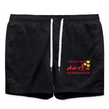 Canis lupus evolution Homo sapiens domestication - Swim Trunks - black - Front - AI Model Male 185 light (185cm)