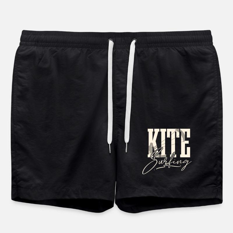 Kitesurfen Kitesurfer Kiteboard Kitesurfing - Swim Trunks - black