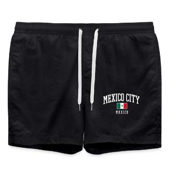 Drapeau typographique de Mexico - Short de bain - noir - Devant - AI Model Male 185 light (185cm)