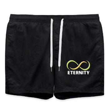 Emblème du ruban de l’infini de l’éternité - Short de bain - noir - Devant - AI Model Male 185 light (185cm)