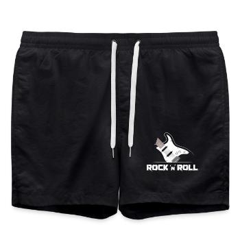 e guitar Symbol Gitarre music musician rock n roll - Badeshorts - Schwarz - Vorne - AI Model Male 185 light (185cm)