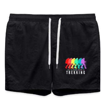 Tous les Chemins Mènent au Trekking - Short de bain - noir - Devant - AI Model Male 185 light (185cm)