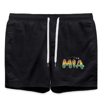 Vorname Mia Mädchenname Namensgeschenk - Badeshorts - Schwarz - Vorne - AI Model Male 185 light (185cm)