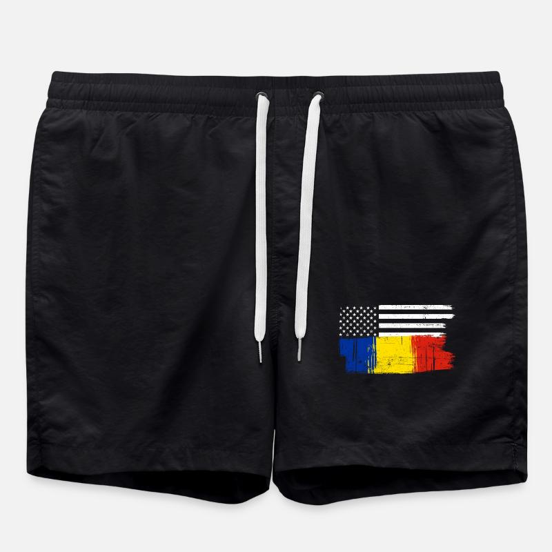 Drapeau Brush Fusion - Short de bain - noir