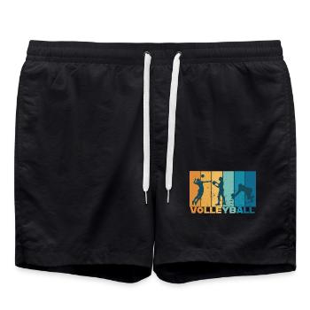 Volleyball Volleyballspielerin Vintage Geschenk - Badeshorts - Schwarz - Vorne - AI Model Male 185 light (185cm)