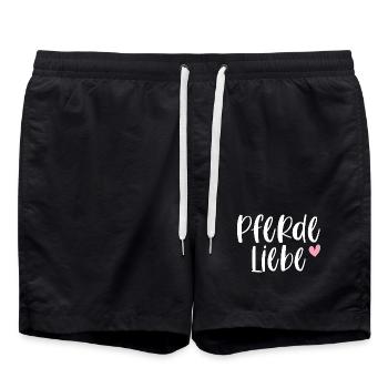 Pferde Reiten Pferdeliebe Pferdemädchen Geschenk - Badeshorts - Schwarz - Vorne - AI Model Male 185 light (185cm)