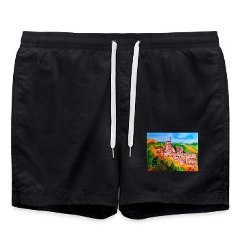 EC Heidelberg I Vacances I Château - Short de bain - noir - Devant - AI Model Male 185 light (185cm)