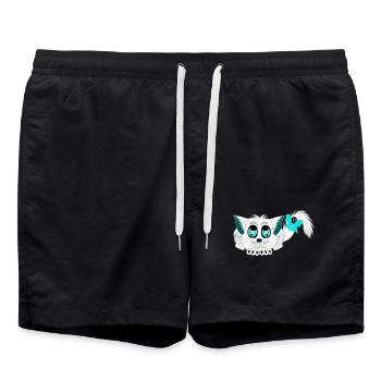 Geister-katze, Halloween Outfit, Mädchen - Badeshorts - Schwarz - Vorne - AI Model Male 185 light (185cm)