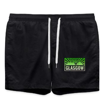 Glasgow Skyline Grunge Green - Short de bain - noir - Devant - AI Model Male 185 light (185cm)