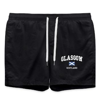 Graphique du drapeau de l’Écosse de Glasgow - Short de bain - noir - Devant - AI Model Male 185 light (185cm)