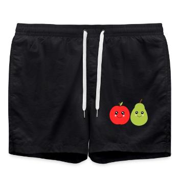 Poire Kawaii Fruits Kawaii Pomme Fruit Kawaii - Short de bain - noir - Devant - AI Model Male 185 light (185cm)